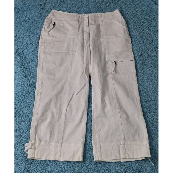 Westbound Womens Cargo Crop Capris Pants Size 10 Stretch Summer Pool Golf - Picture 2 of 13